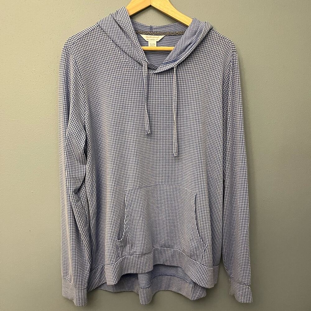 Weatherproof Blue Gingham Hoodie